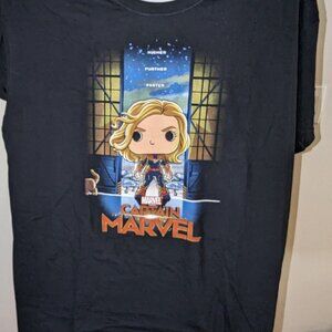 Captain Marvel Pop! Tee Black Graphic T-Shirt 3XL